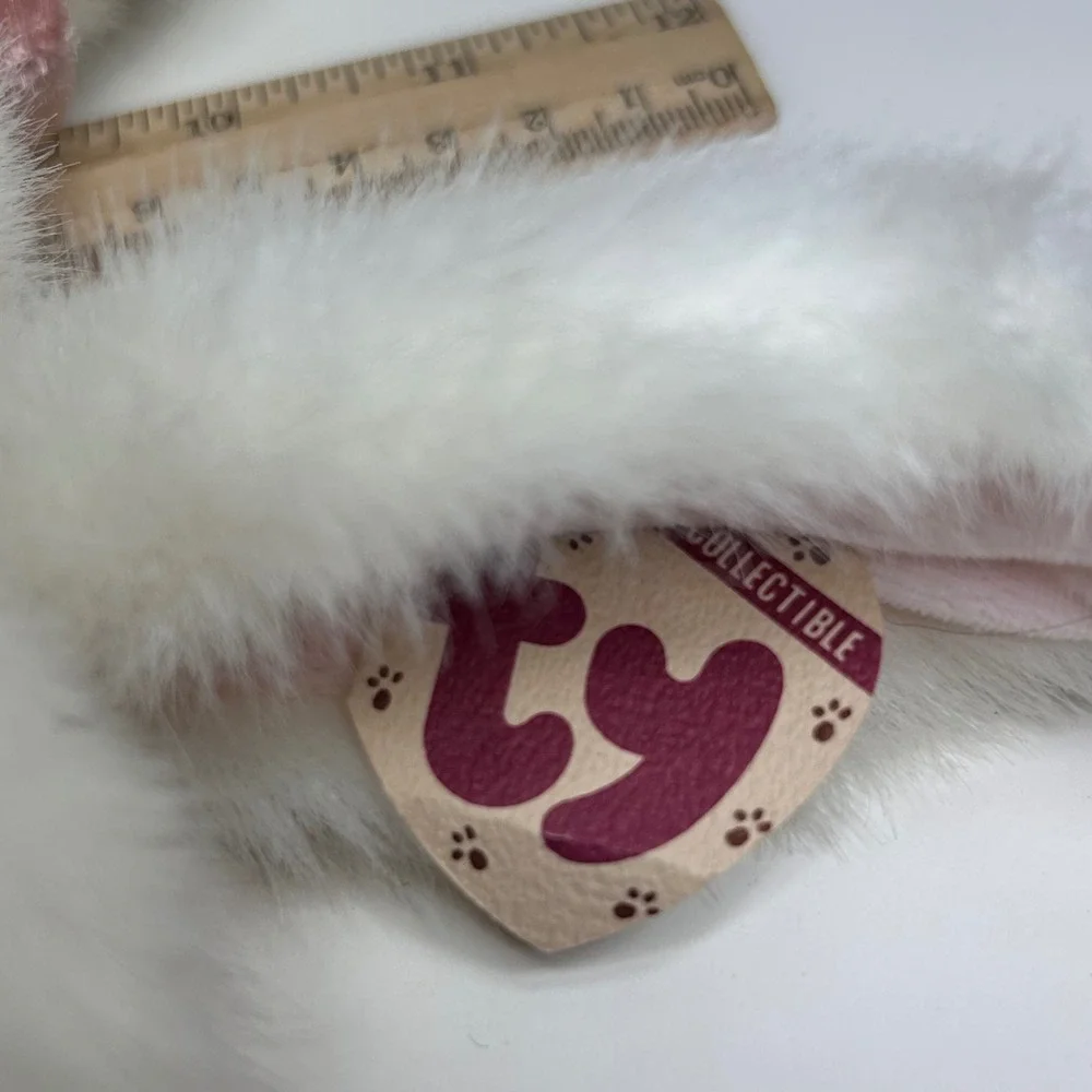 Ty Attic Treasures White Bunny Rabbit Sara Plush Pink Velvet Rose 1993 Vintage‎